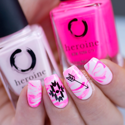 cancer breast awareness nail marble