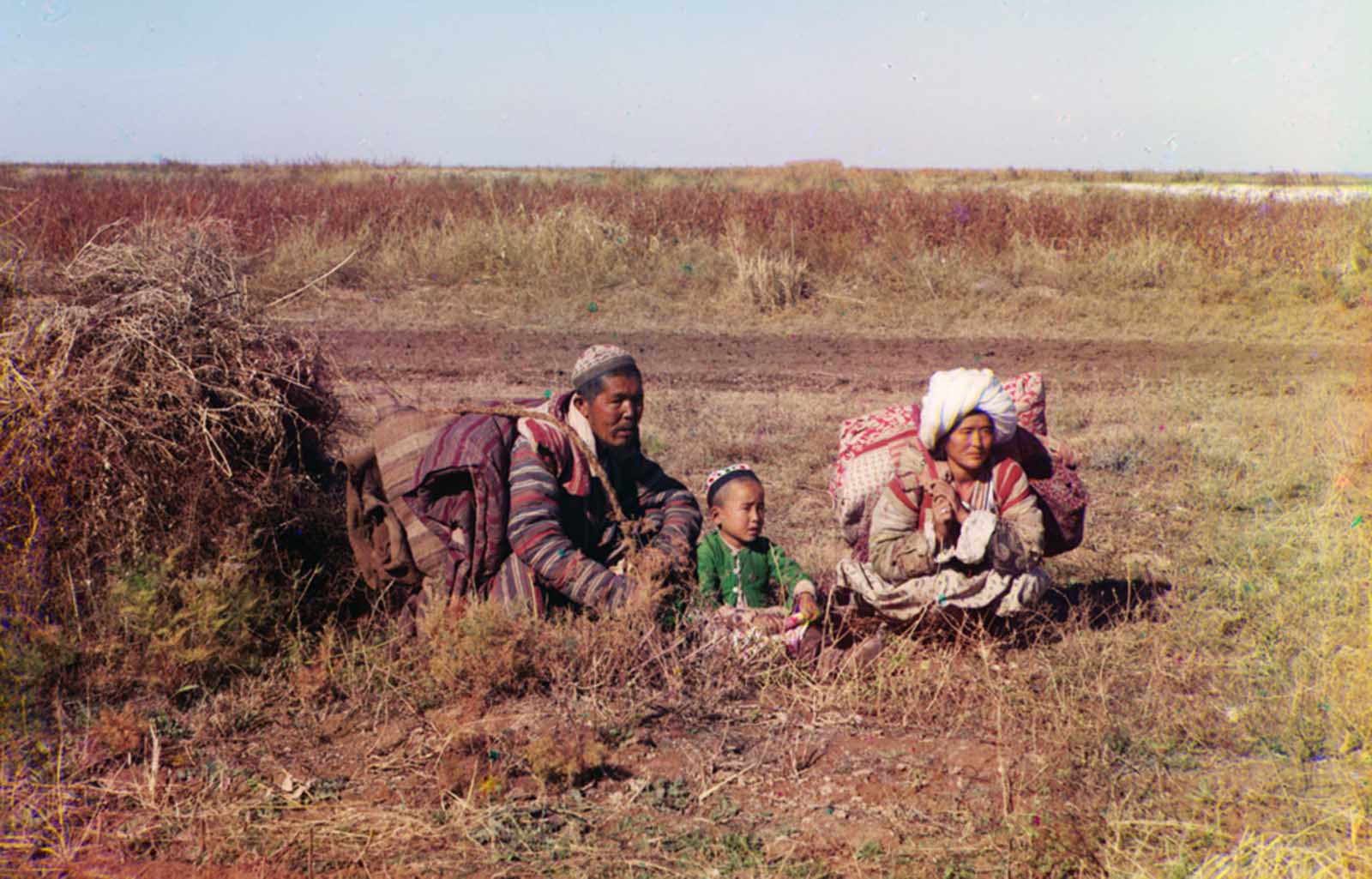 Nomadic Kirghiz on the Golodnaia Steppe in present-day Uzbekistan and Kazakhstan, ca. 1910.