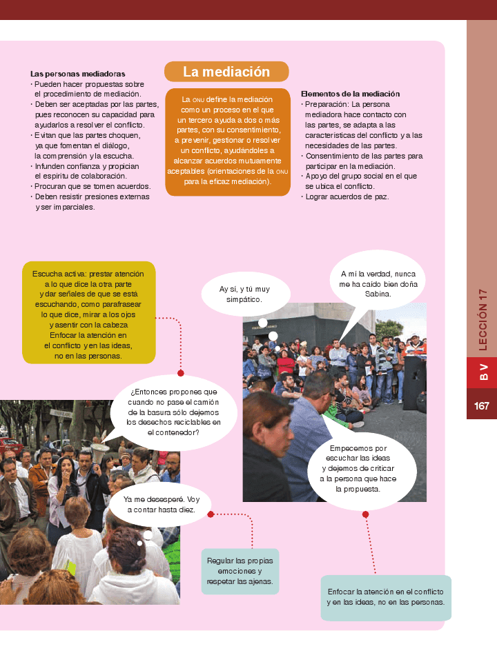 Los conflictos: componentes de la convivencia diaria - Formación Cívica y Ética 6to Bloque 5 2014-2015