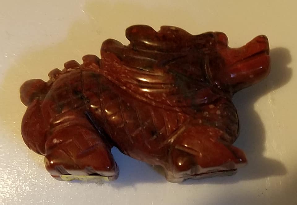 Jasper: Red/Brown Small Dragon Carving