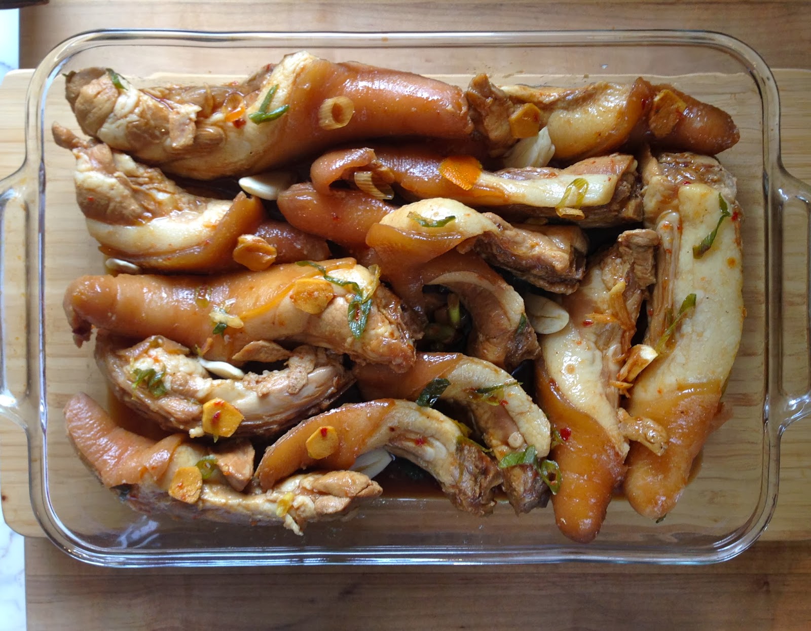 Pig Tails. Asian Marinade, Braised and Roasted Caucasian Curry