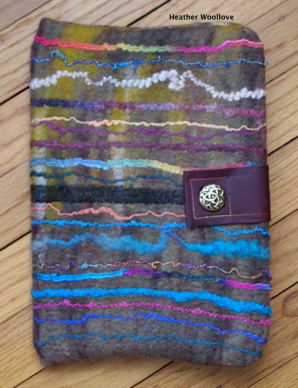 Wool love-functional fiber art: Yarn-Embellished Journal Cover- Part 3 of 3