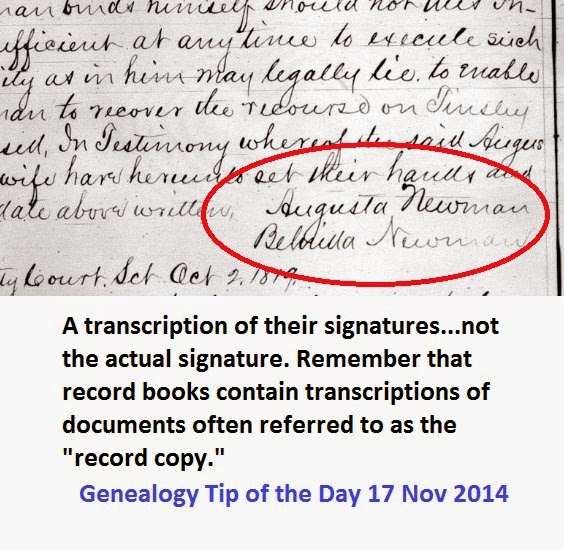 Genealogy Tip of the Day Record Copies are Copies Not Originals