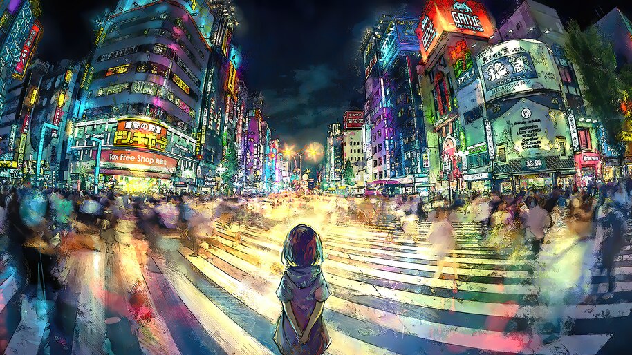 Anime, Tokyo, Shibuya, Crosswalk, 4K, #4.2494 Wallpaper PC Desktop