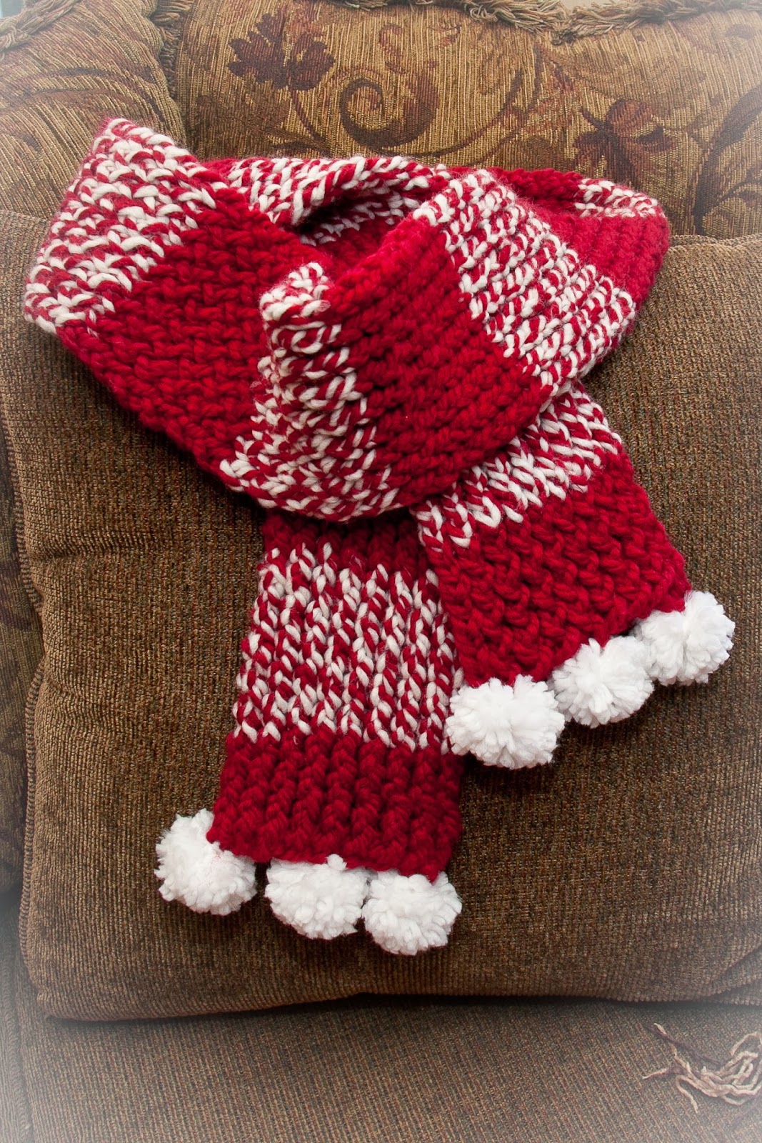 LOOM KNIT HOLIDAY SCARF | Loom Knitting by This Moment is ...