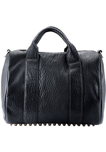 Alexa Studded Calfskin Leather Bag Black