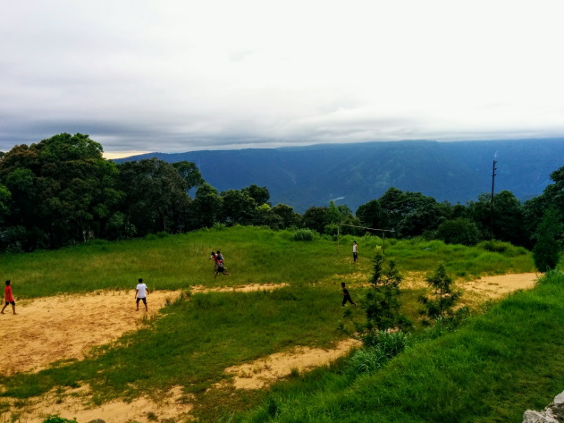 A game of football surrounded by nature's bounty at Latikynsew, Meghalaya