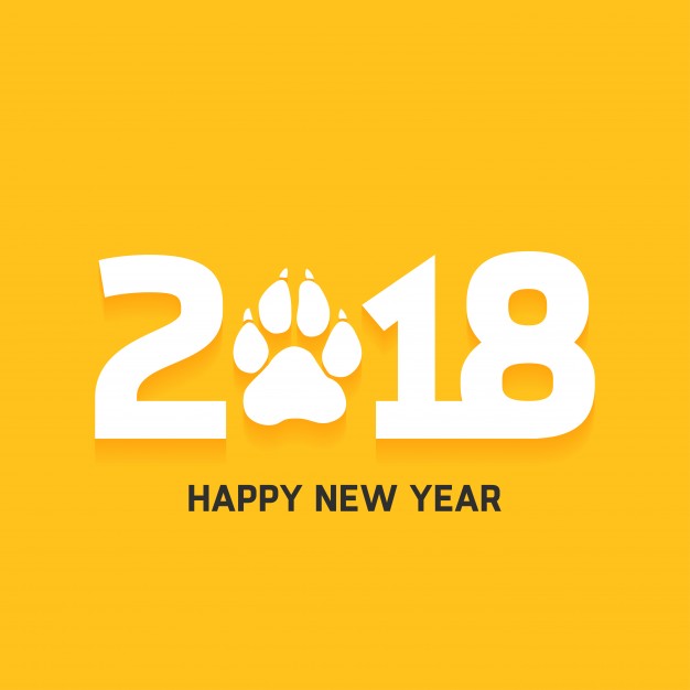 Happy new year 2018 text design Free Vector
