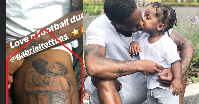 MANCHESTER CITY ACE RAHEEM STERLING SHOWS OFF BEAUTIFUL NEW TATTOO WITH HIS SON [PHOTOS]