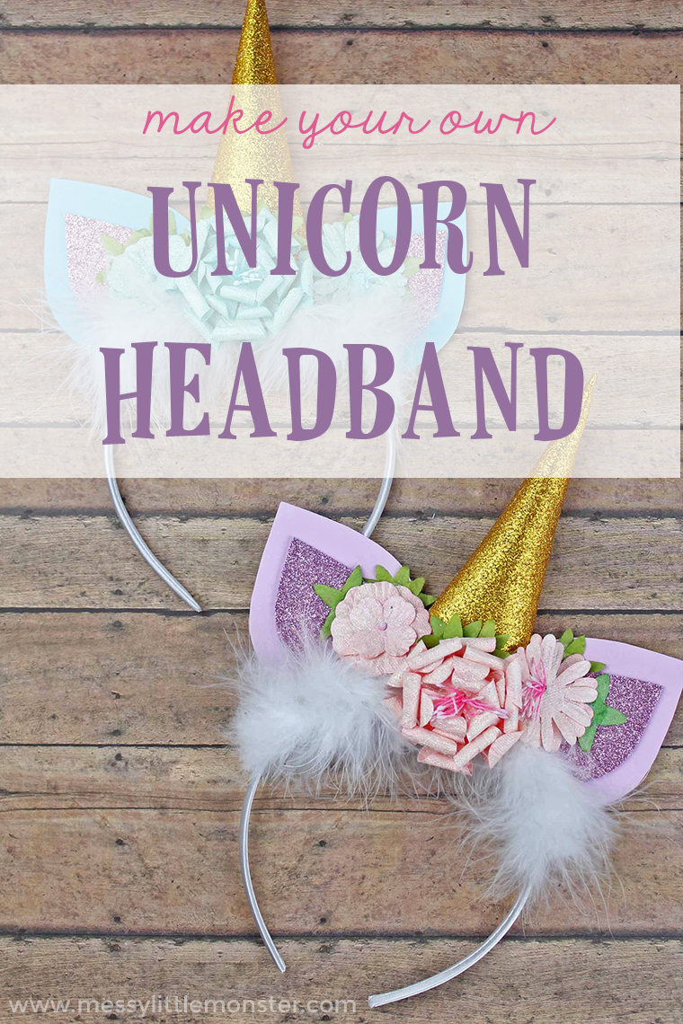 Unicorn craft ideas - make your own unicorn horn headband. An easy unicorn craft for kids with unicorn template. DIY headband instructions.