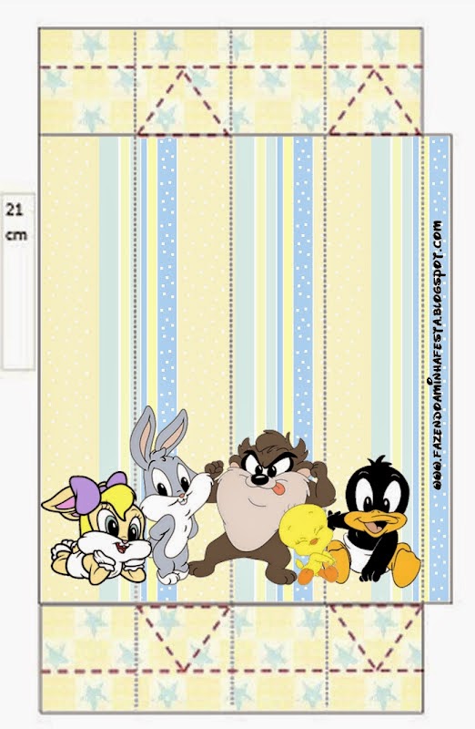 Lonney Tunes Babies: Free Printable Boxes. Lonney Tunes Babies for free printable box.