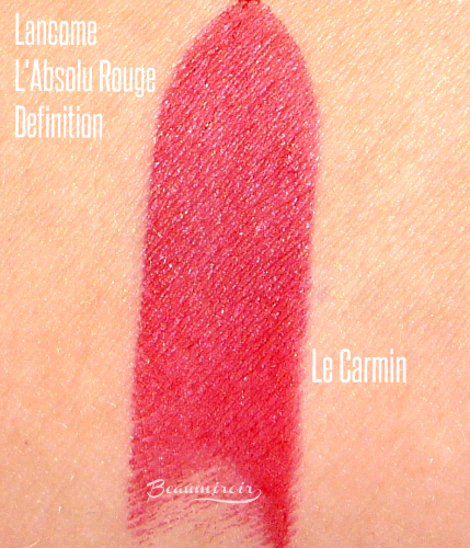 Review, photos and swatches of L'Absolu Rouge Définition Lipstick by Lancôme in Le Carmin (195)