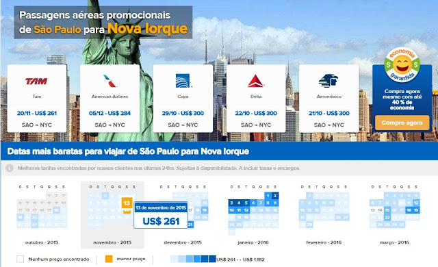 Passagens aéreas para Nova York Passagens aéreas para Nova York