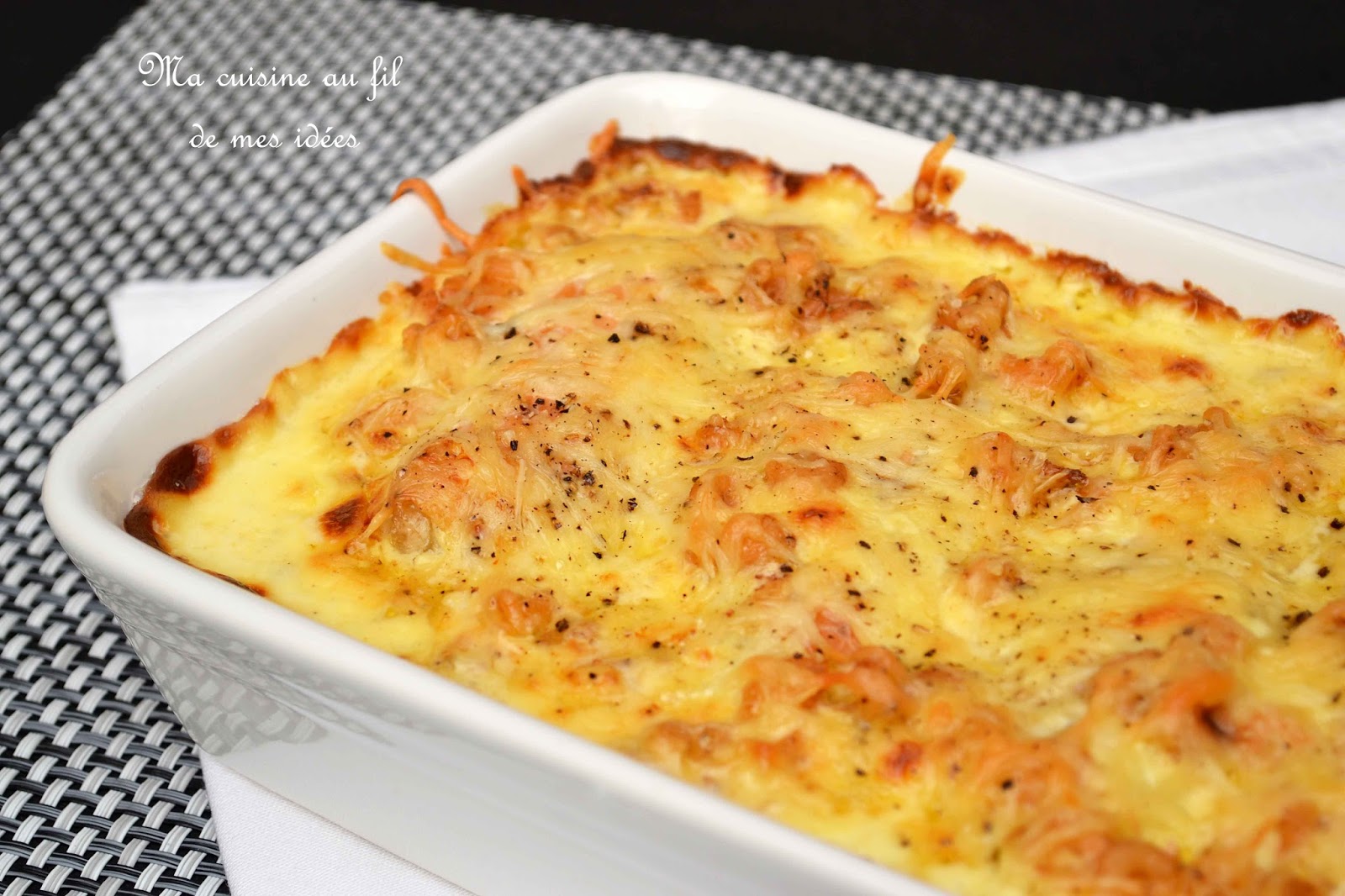 Ma cuisine au fil de mes idées... Gratin de chicons braisés au saumon