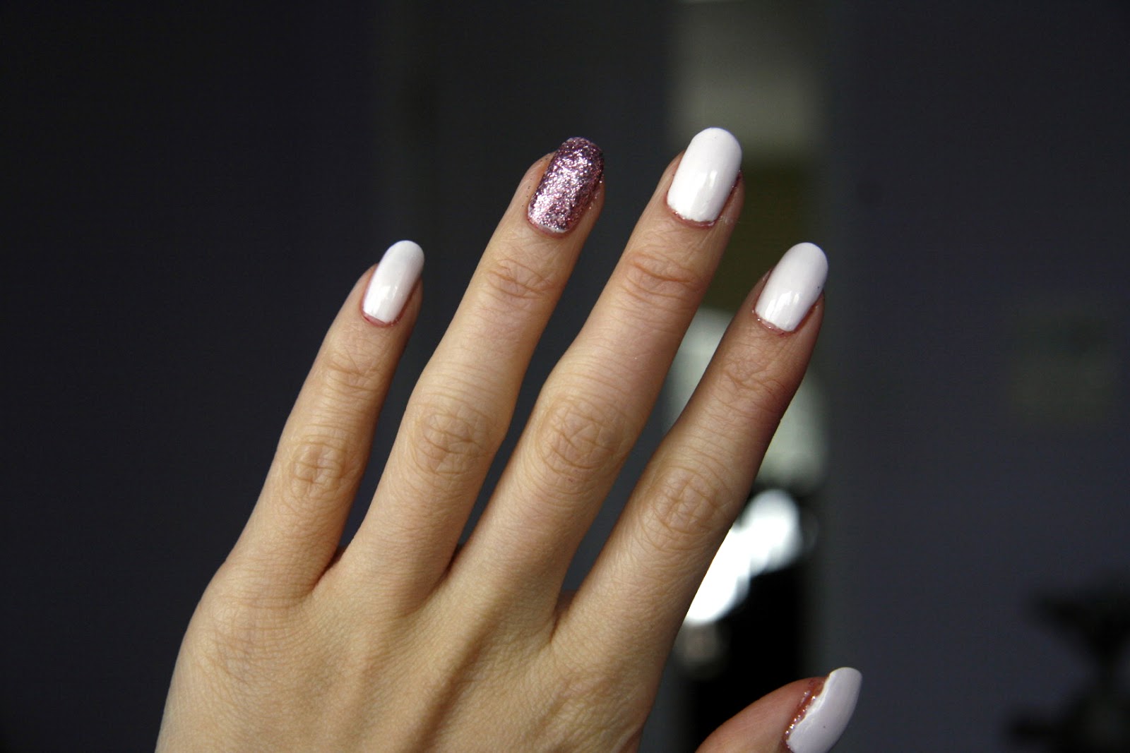 6. Grey and Glitter Accent Nails - wide 2