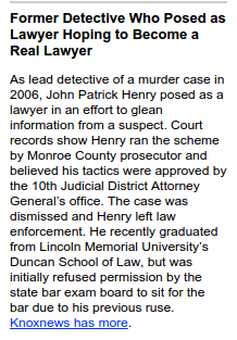 Ex detective Pat Henry no longer a clerk at Held Law Firm