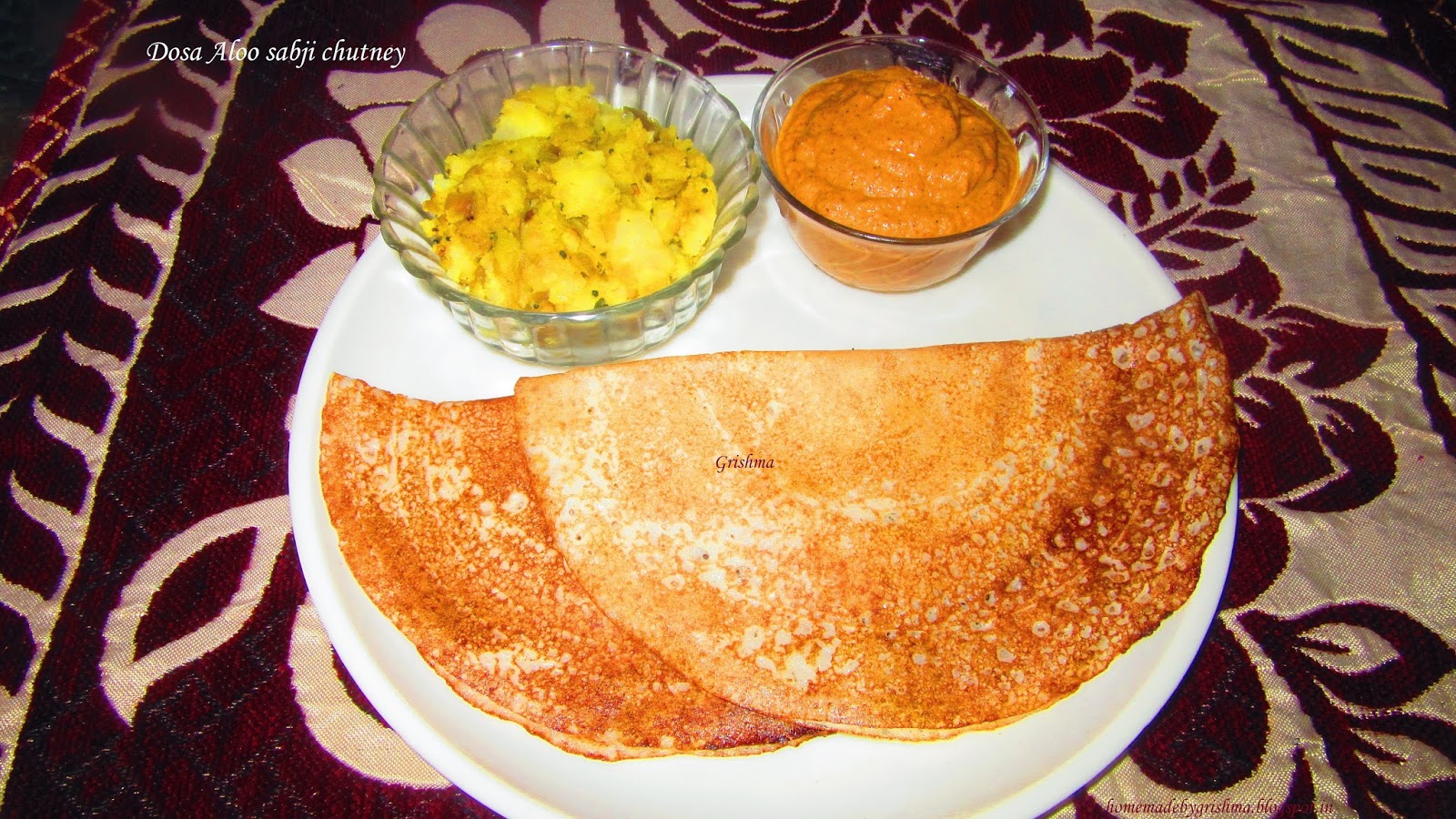 Homemade Delicacies Plain dosa with chutney