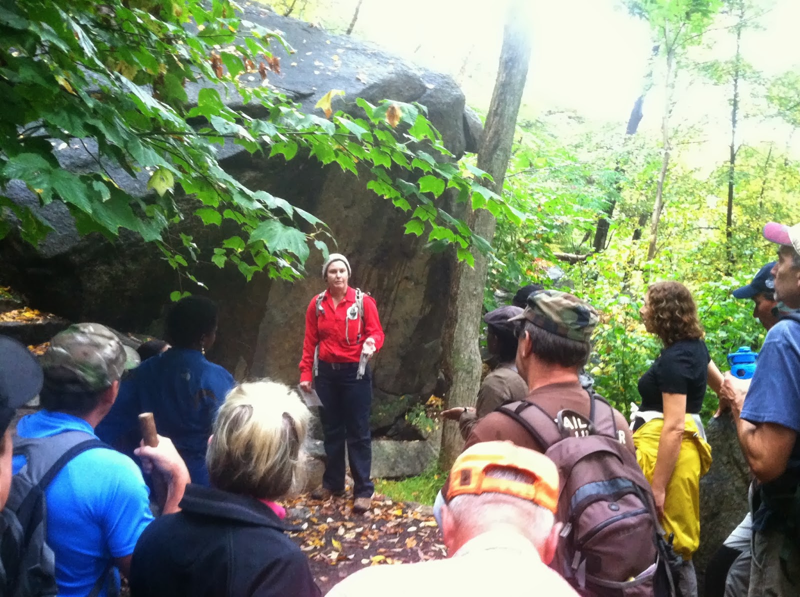 Hiking Appalachian Trail over Bear Mountain Bear Mountain State Park