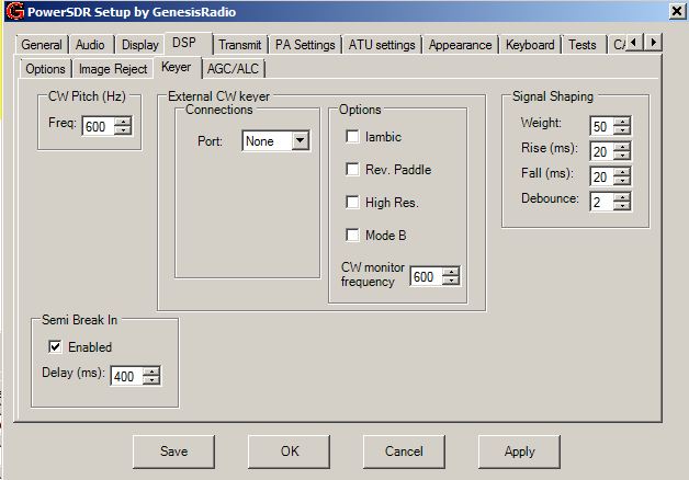 Genesis Radio G11 SDR transceiver project: G3020 and G40 settings: VAC ...