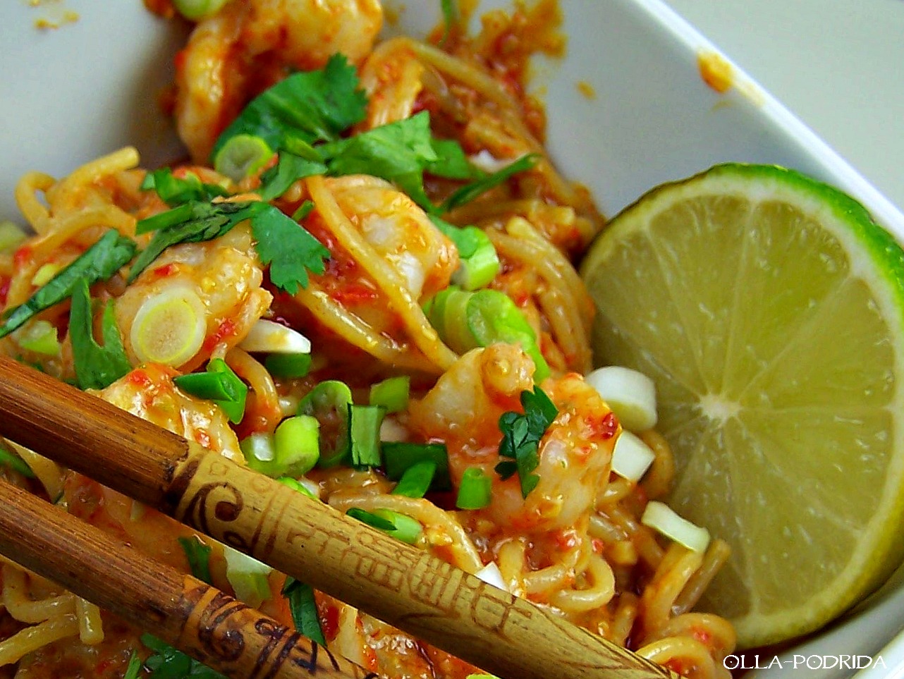 OllaPodrida Spicy Thai Shrimp Pasta