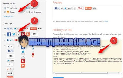 Membuat Kode Widget Addthis.