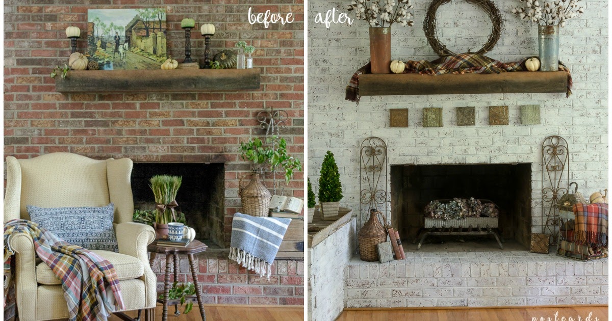 How To Update A Brick Fireplace With Unique Paint Technique Postcards From The Ridge - Update Full Brick Wall Fireplace How To Update A Brick Fireplace With Unique Paint Technique Postcards From The Ridge - Update Full Brick Wall Fireplace