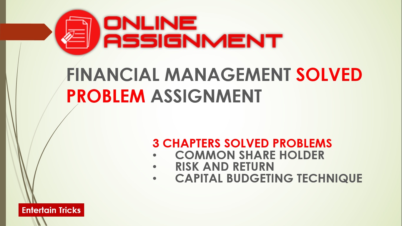 Corporate financial management assignment picture