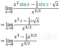 Limit fungsi trigonometri mendekati nol, x = sin x
