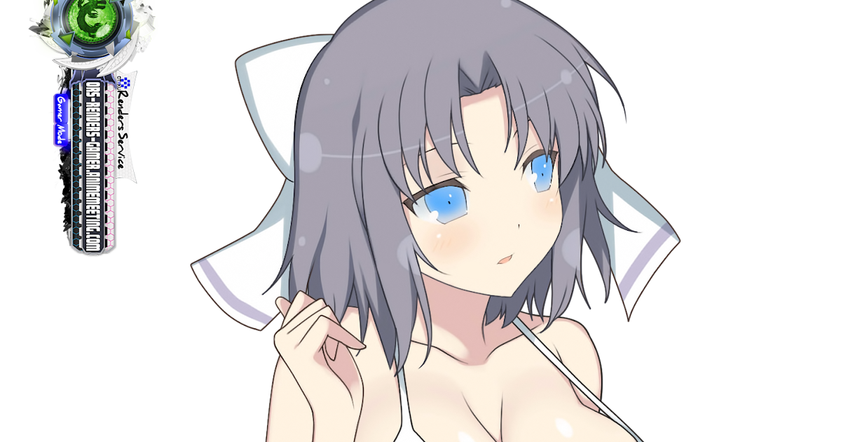 Senran Kagura:Yumi Mega Cute+Sexy White Bikini PBS Render.