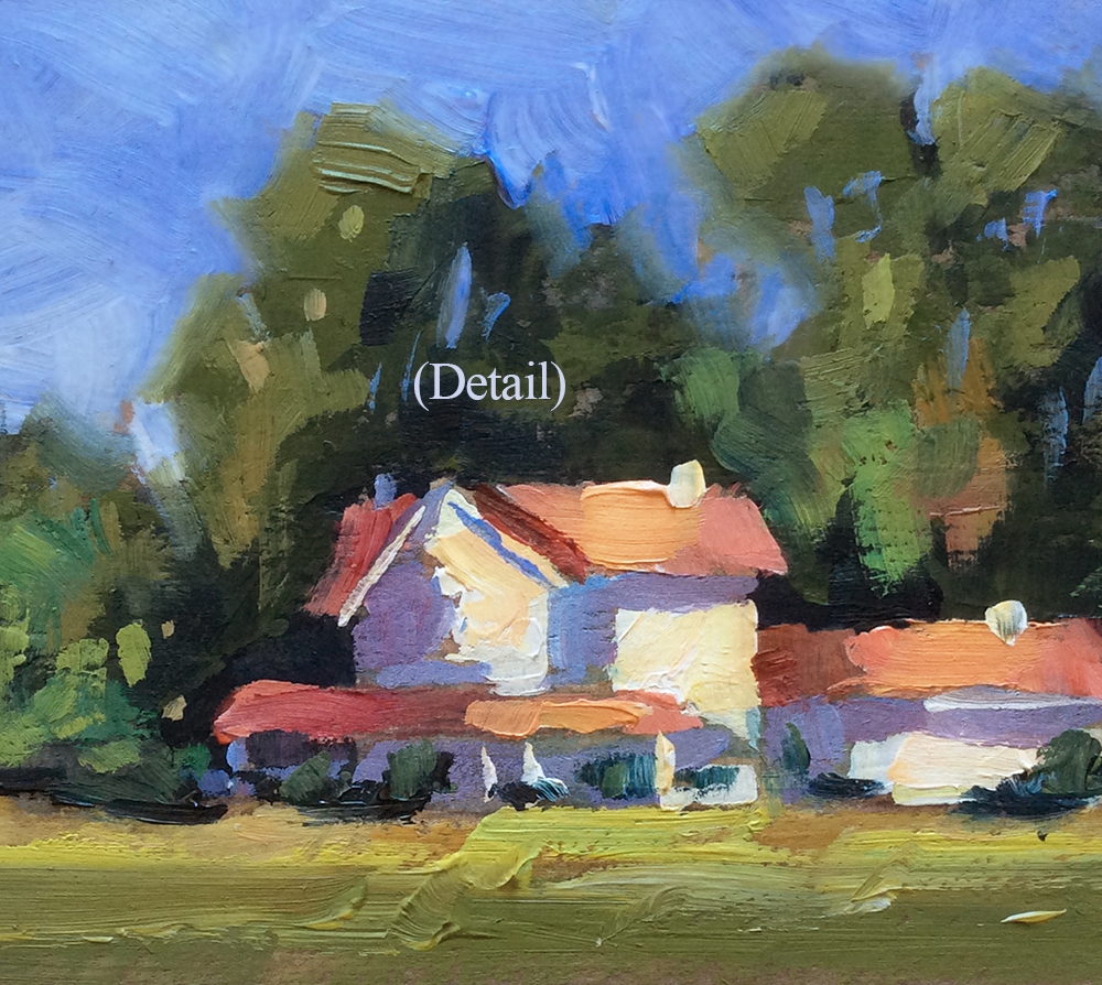 Tom Brown Fine Art Farmhouse Miniature Oil Painting By Tom Brown