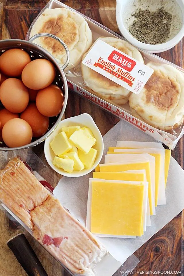 Ingredients For Make Ahead English Muffin Breakfast Sandwiches