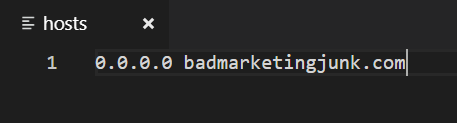 A sample hosts file