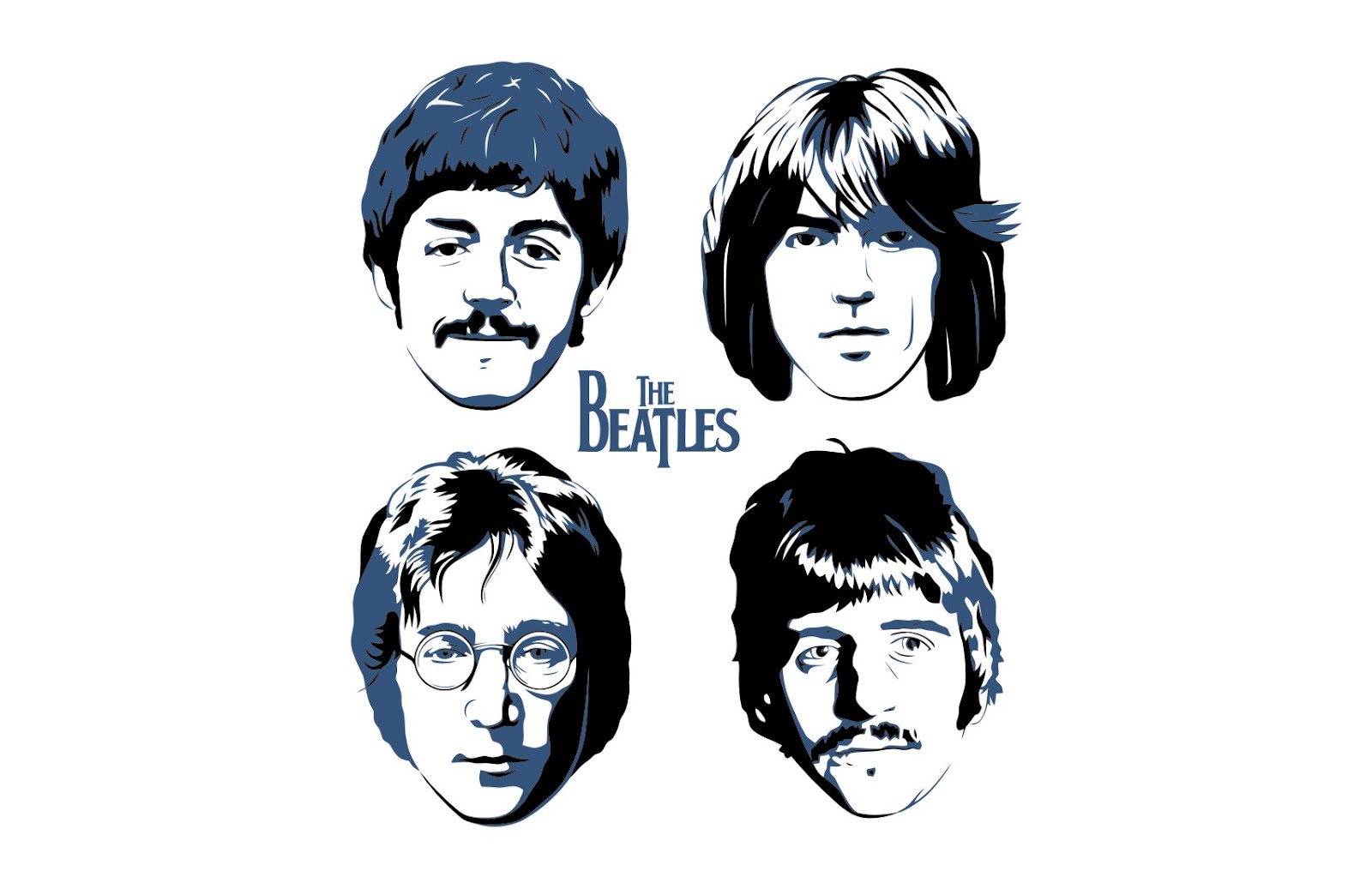 The Beatles Poster Vector tshirts
