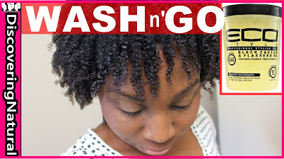 Wash and Go on Kinky Coily Curly Natural Hair using Eco Styler Gel Black Castor and Flaxseed Oil Gel