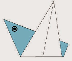 Bước 5: Vẽ mắt để hoàn thành cách xếp con chim bằng giấy origami đơn giản - a bird. 