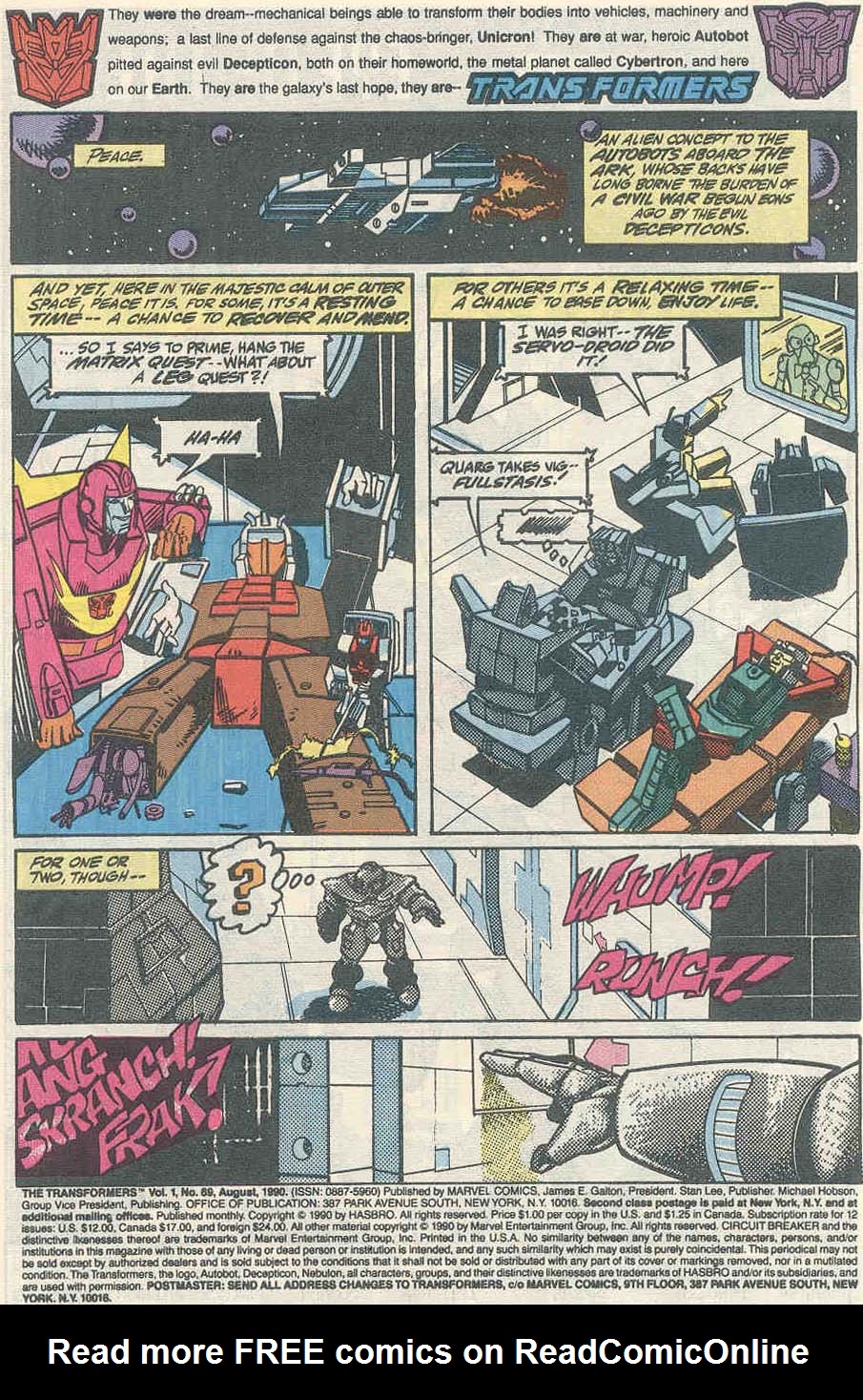 Read online The Transformers (1984) comic -  Issue #69 - 2
