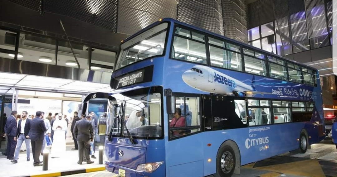 Salmiya to Airport Ride & Fly Jazeera kuwait bus route 1 Kuwait Bus
