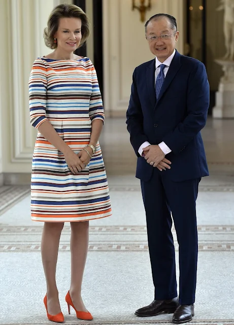 Queen Mathilde of Belgium met with Dr. Jim Yong Kim, President of the World Bank Group