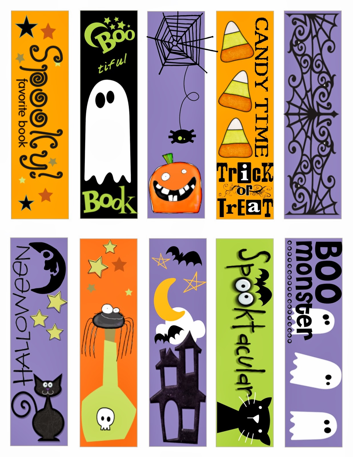 halloween bookmarks coloring pages - photo #26