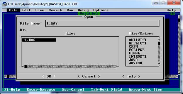 how to open qbasic programs