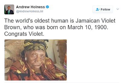 2 Jamaica's Violet Brown becomes world's oldest woman