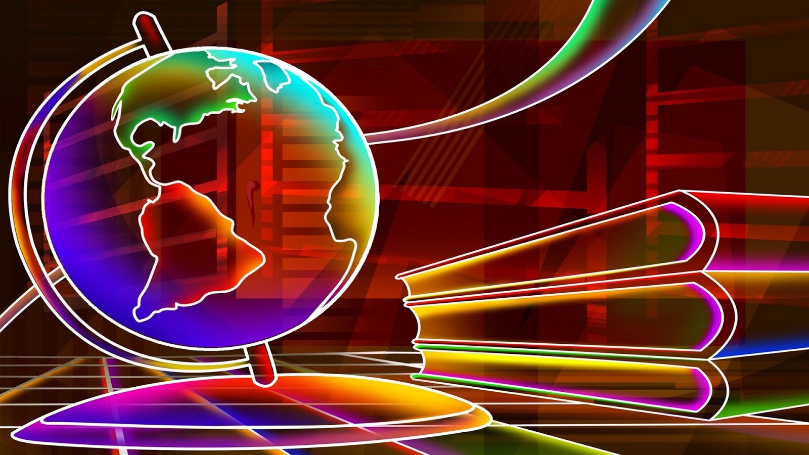 Dijital 3D Neon HD Duvar Kağıtları Rooteto