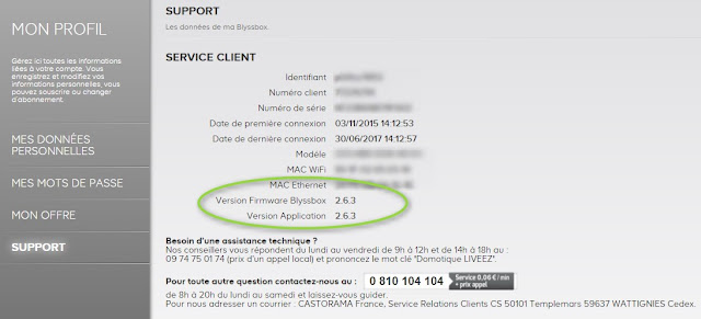 version blyssbox mise a jour 2.6.3 juin 2017