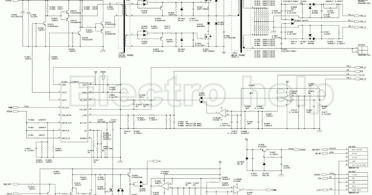 Tv Circuit Diagram Led - Home Wiring Diagram