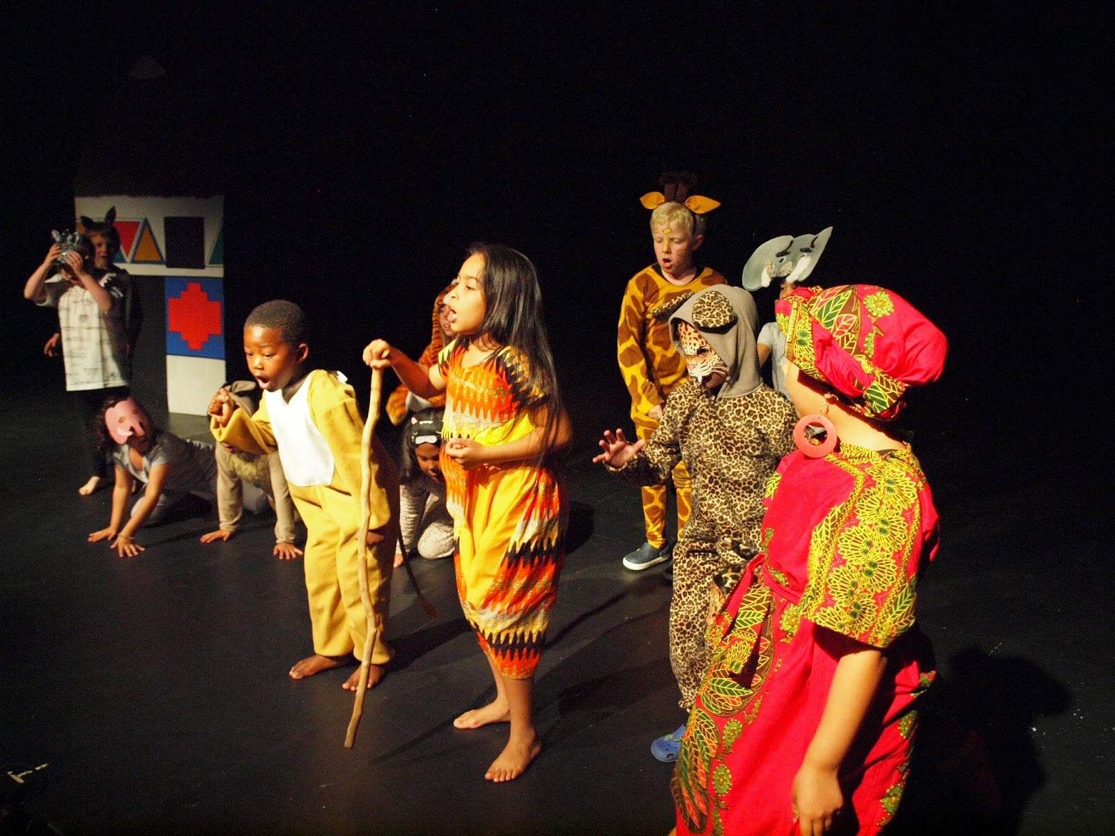 Children from the Plumstead drama studio in Cape Town show how drama