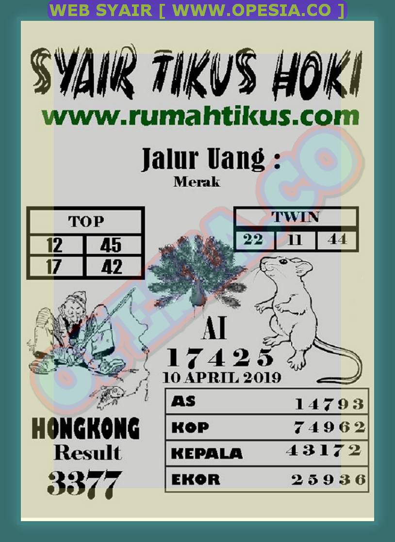 Syair Hk Hari Ini Rabu 10 April 2019 Okekode
