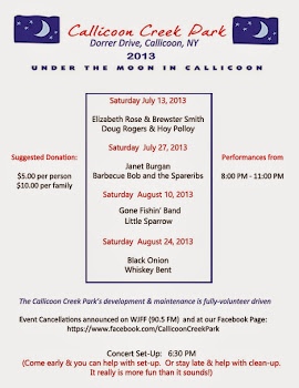 Under The Moon In Callicoon Concert Series Schedule:  (Click image to see a larger version.)