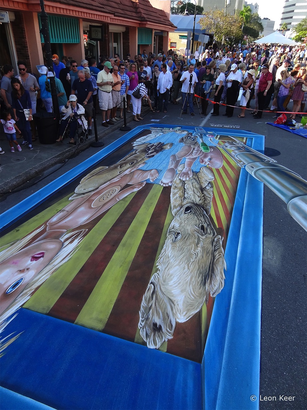 By Leon Keer Sarosata chlak art festival , Florida sidewalk art
