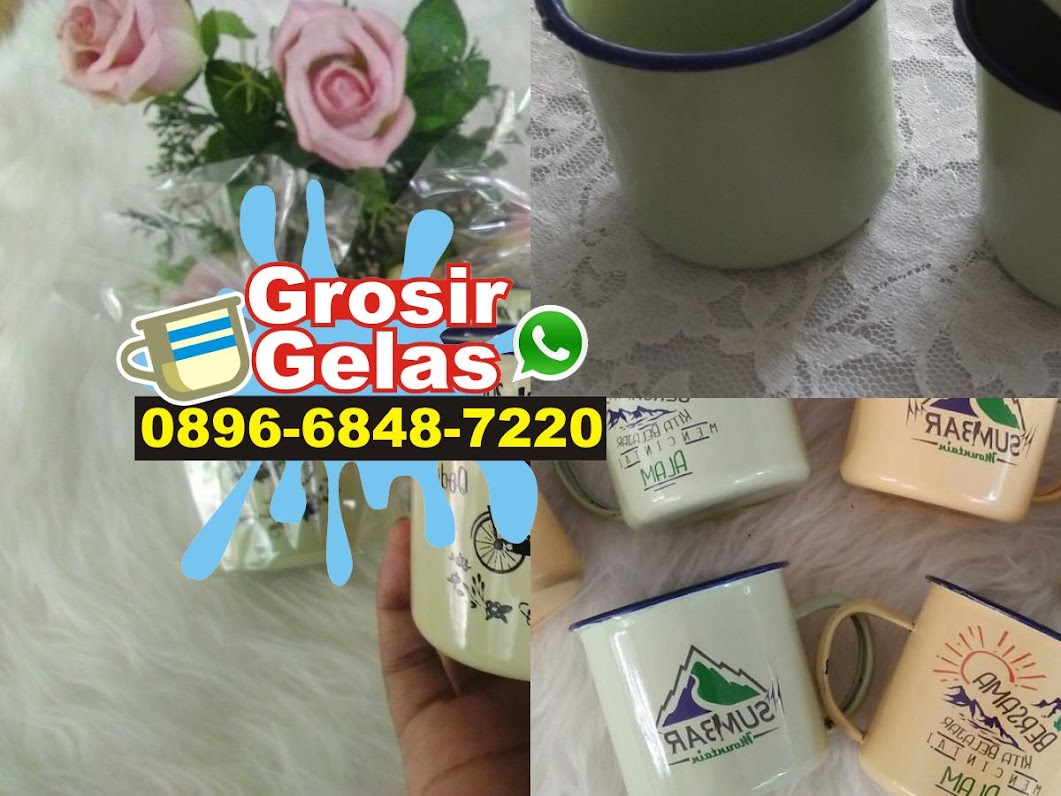 O8966848722O [wa] Harga Gelas Kaleng Enamel Murah mug jadul model cangkir jadul jual gelas