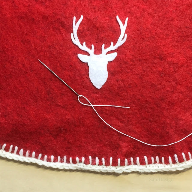 Kiinnitys kalastajalangalla attachment Christmas Tree carpet sapiDesign
